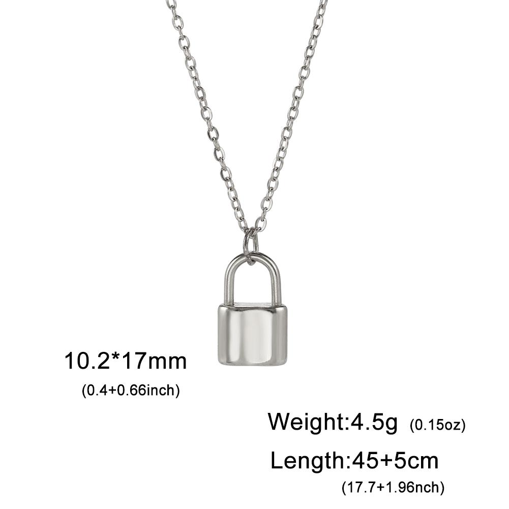 Teamer Punk Key Padlock Pendant Necklace for Women Fashion Lock Key Stainless Steel Multi-layer Choker Chain Jewelry Gifts 2026