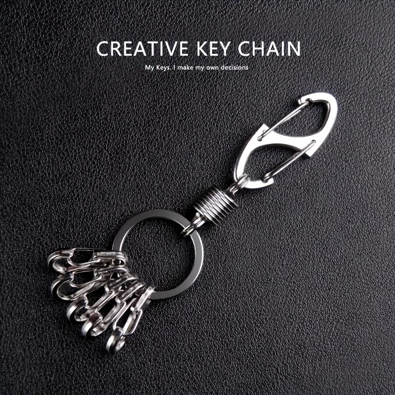 Trusty Premium Floating Keychain with 7 Hooks - Durable Anti-Loss Outdoor Gear, Suitable for Hiking and Camping