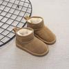 Children Cow Leather Snow Boots Baby Genuine Leather Soft Short Boots Boys Girls Warm Winter Cotton Shoes
