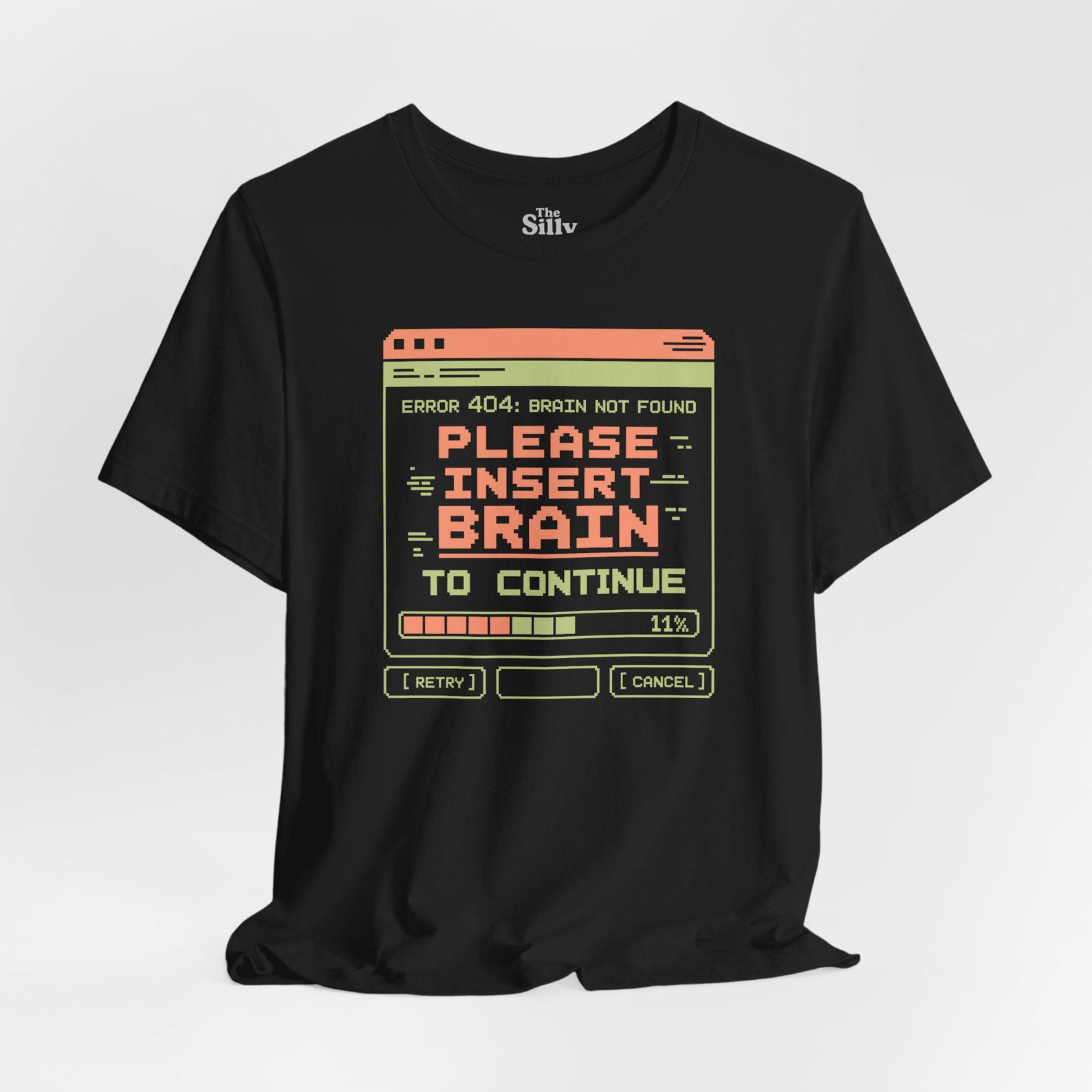 Please Insert Brain To Continue T Shirt, Funny Nerd Quote Tee, Retro Computer Humor Shirt, Geek Gamer Gift L