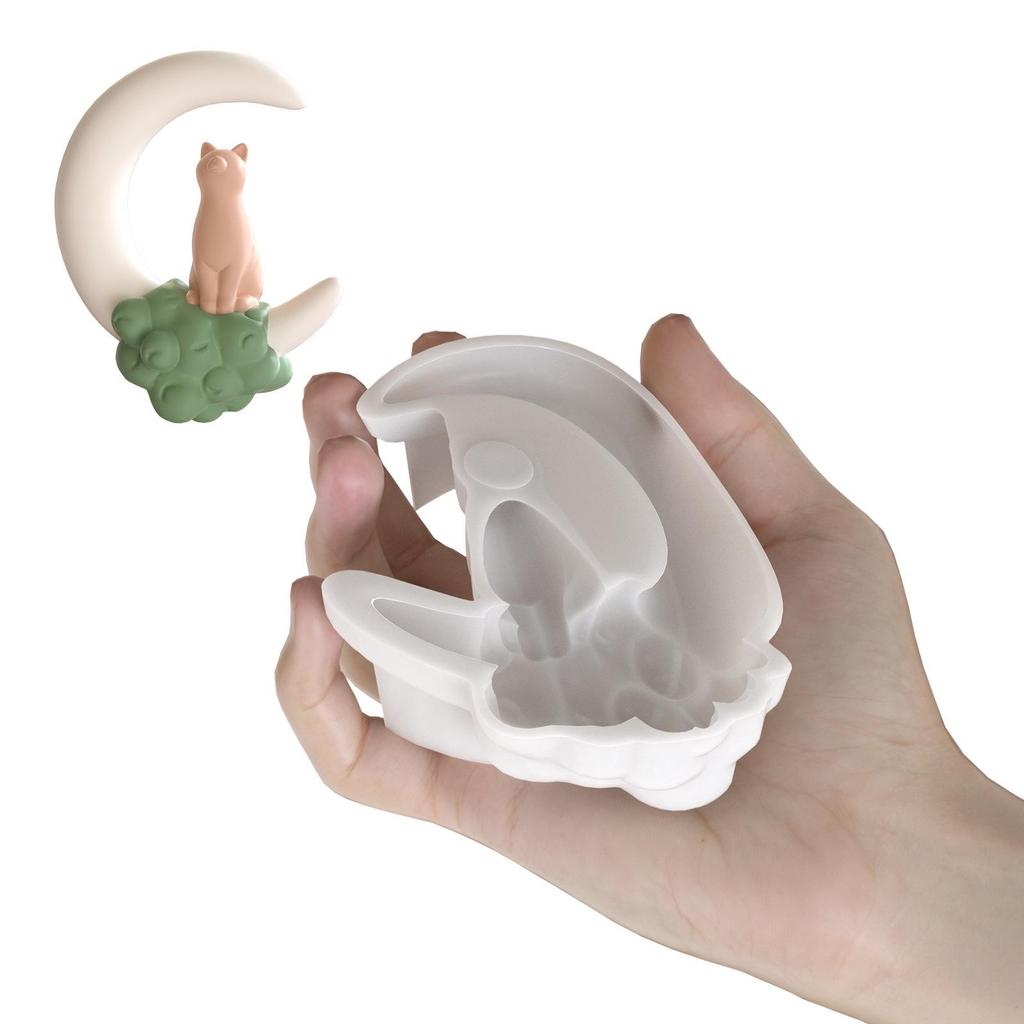 Moon Cat Silicone Mold: DIY Aroma Stone & Plaster Epoxy for Cross-Border Bubble Cloud Starry Sky Ornament