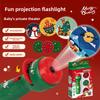 Christmas Cartoon Projection Flashlight  Creative Children Flashlight Toy Projector Baby Toys Bedtime Story Book Toy for Kids