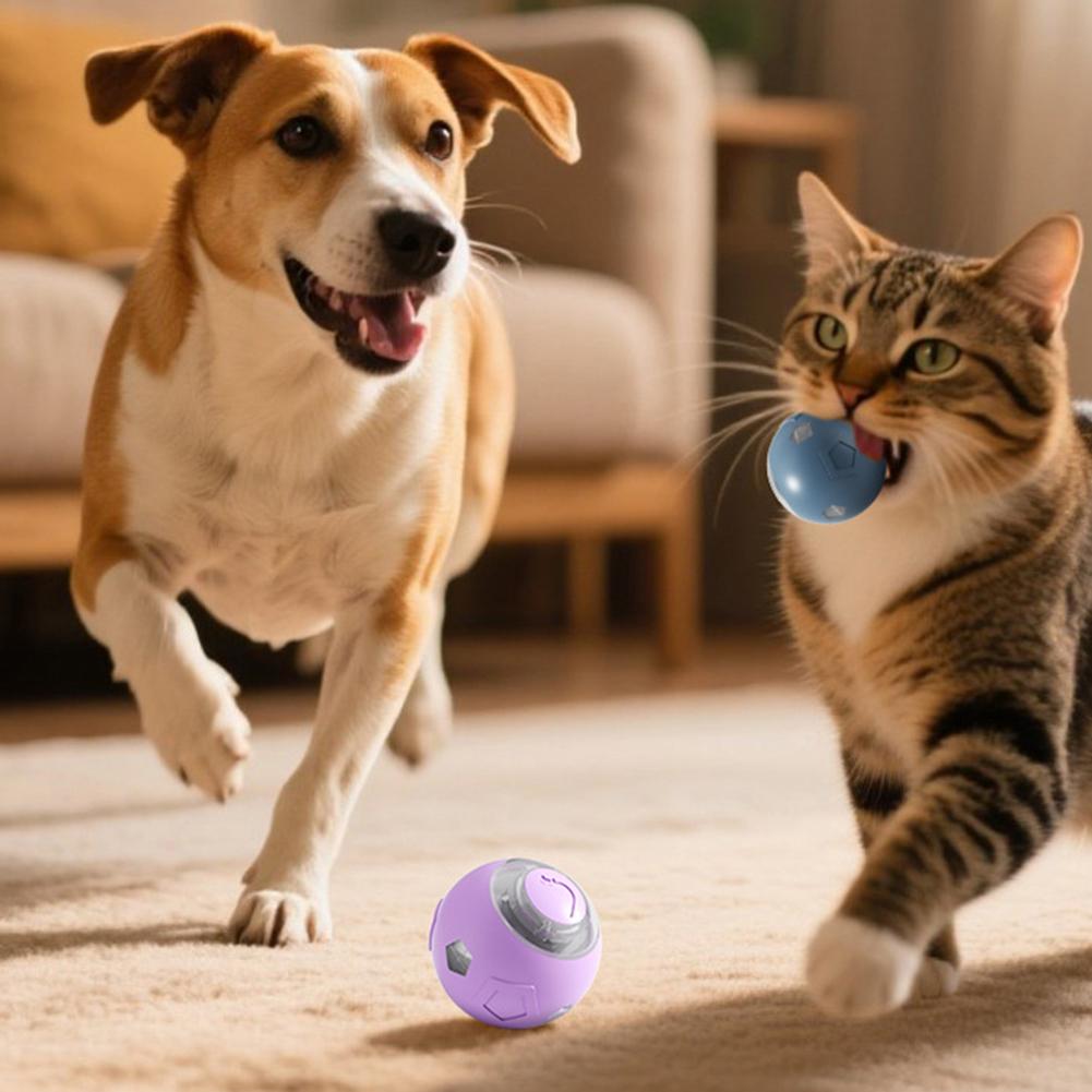 Automatic Interactive Dog Toy For Boredom Glowing Bite-Resistant Vibrating Dog Ball For Pet Exercise Aid