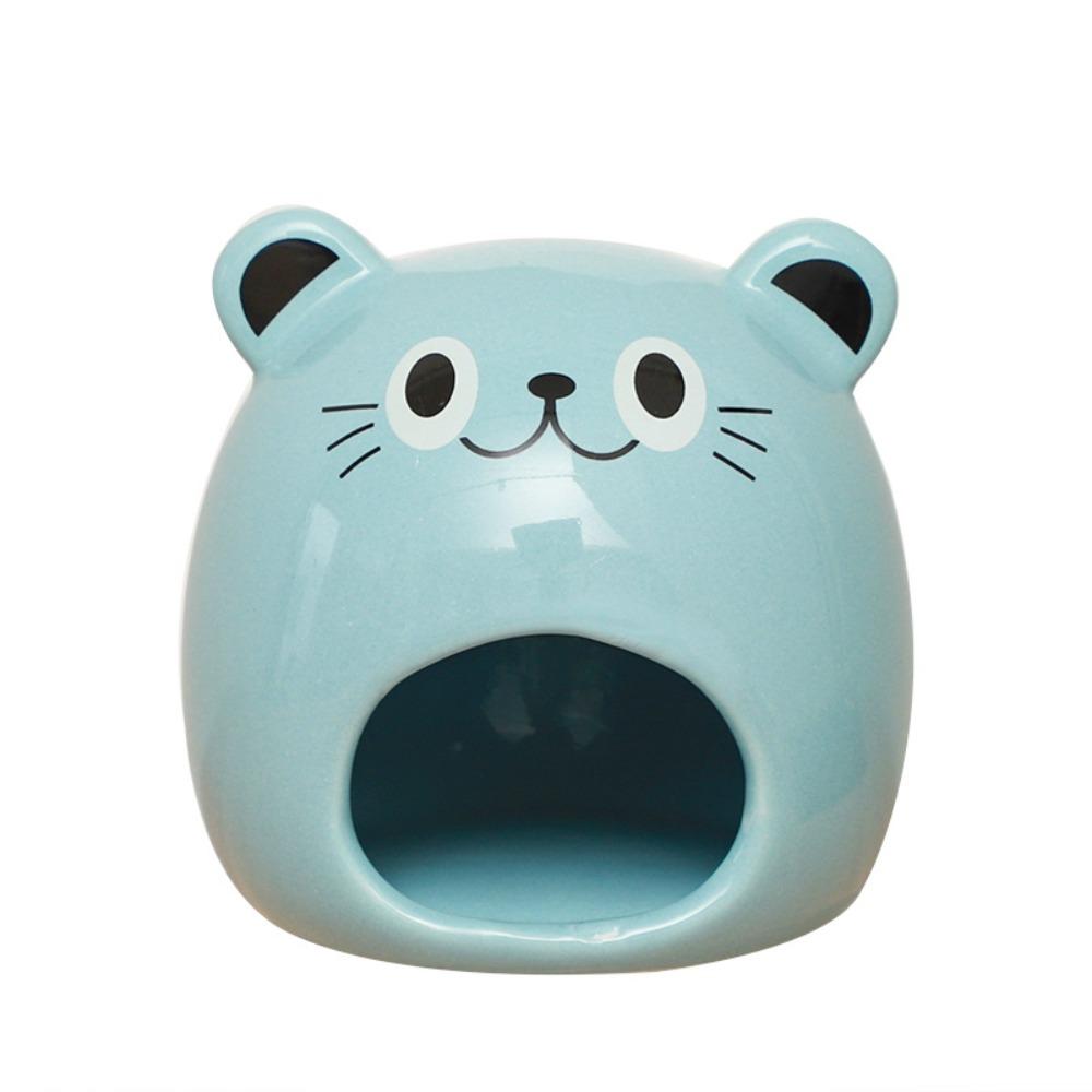 Ceramic Pet Small House Animal Shaped Hamster Bed Heat Dissipation Hamster Nest  Golden Bear