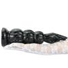 Black PVC Anal Masturbator Set Butt Plug Anal Beads Dildo for Men Women