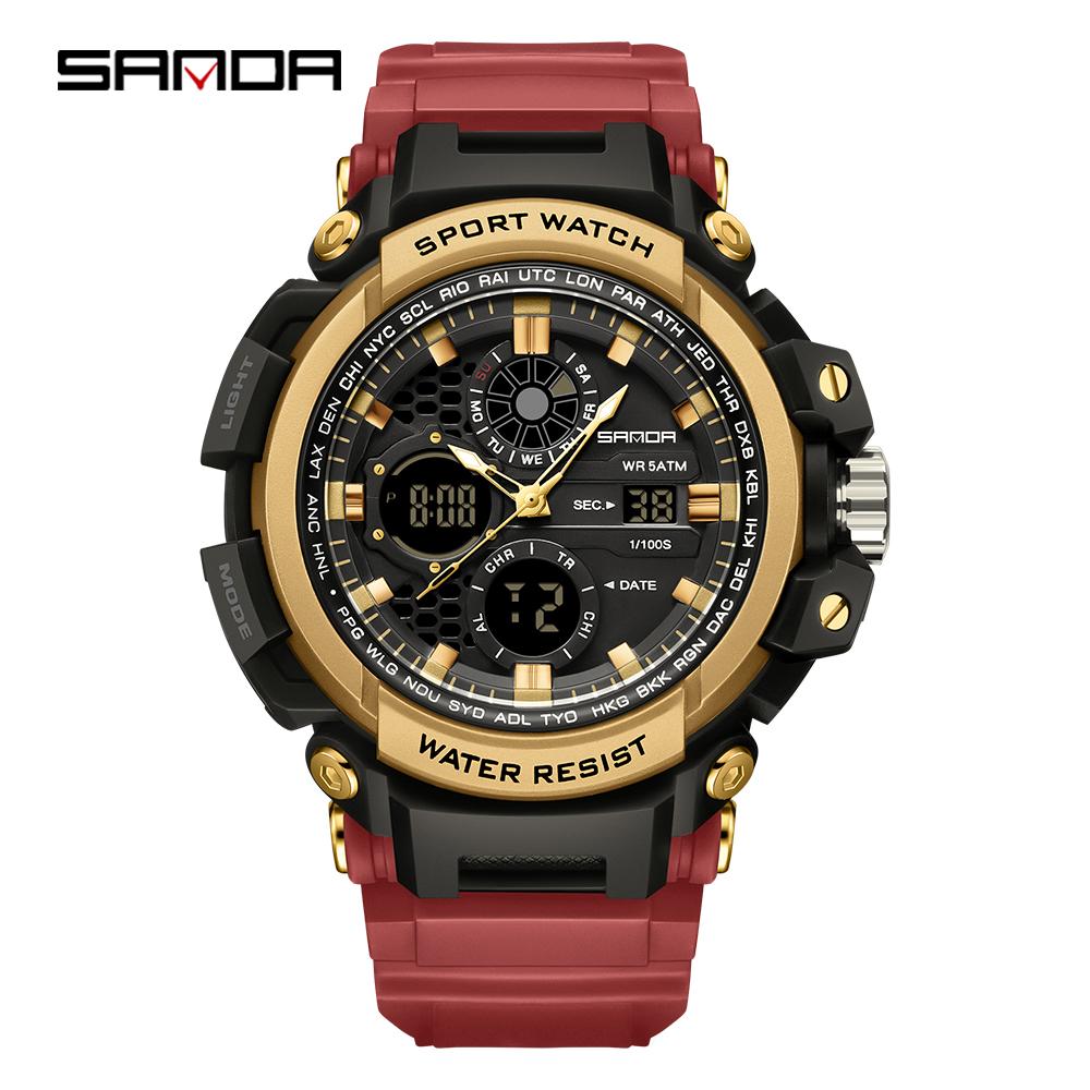 SANDA 3390 New Sports Men's Watches Military Digital Watch Waterproof Wristwatch for Male Clock Shock Relogios Masculino