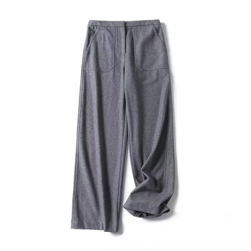 

MD Women s Clothing New Autumn and Winter Fancy Casual Pants Carpenter Style Wool Blending Trousers Female 05074549802 Gray S