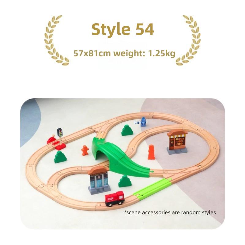 All Kinds of Wooden Track Set Wooden Railway Train Tracks Compatible with All Brands Wood Tracks Train Toys for Kids Gifts