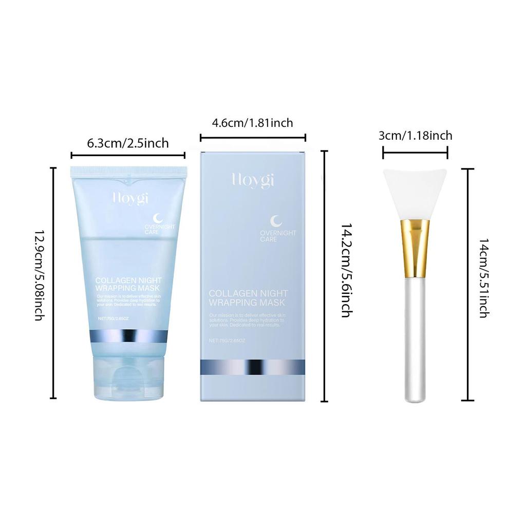 Collagen Peel-Off Mask (with Spatula): Gentle Exfoliating & Hydrating Face Mask for Firming Skin