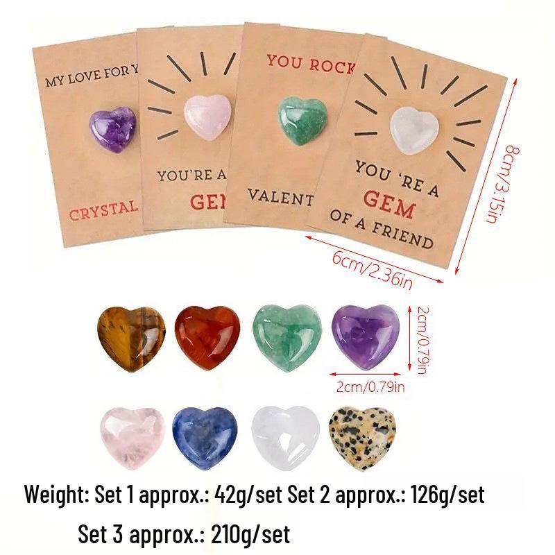 Valentine's Day Natural Stone Crystal DIY Card Set for Couples, School Parties, and Birthdays