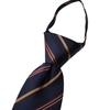 Michiko London Designer Stylish Silk Zipper No Tie Easy To Wear One-Touch Necktie, Gift, Tie, Required, (MKZP-23-A Navy)