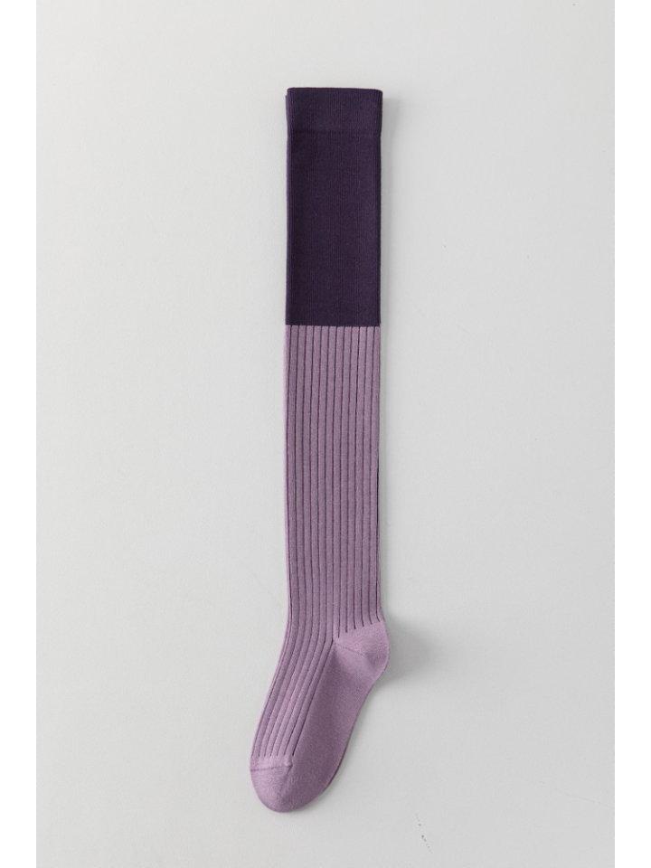 

Японский Академический Стиль Черно-Серые Полосатые Гольфы Выше Колена для Женщин - Осень/Зима One Size фиолетовый