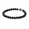 6mm Black Frosted Agate Stone Beaded 26 Letters Bracelet Valentine's Day Gift