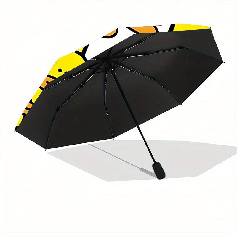 1pc Duck Pattern Automatic Opening/Closing Folding Umbrella with 68 Ribs, Plastic Handle, Windproof Portable Sunshade Umbrella Halloween and