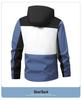 Men's European Size Hooded Jacket - Spring/Autumn, Casual, Breathable, Color Block Fashion, Trendy.