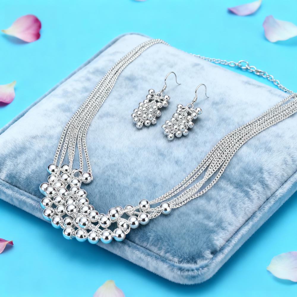 

New Copper nice Multi-line tassel beads necklace earrings for woman Fashion Party wedding Holiday gift Jewelry sets Y21353YY-45CM 18 inches