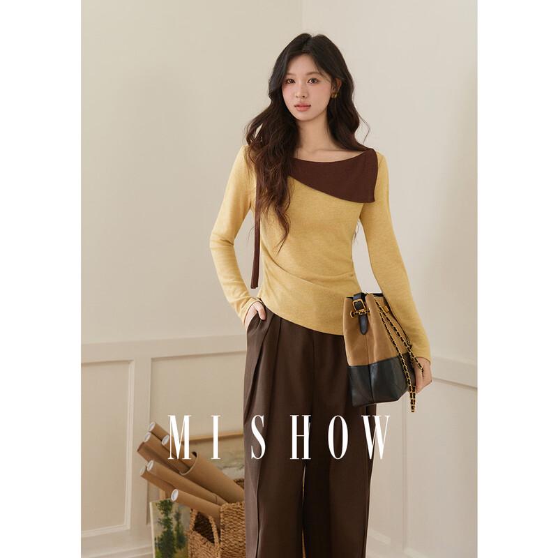 Women s Color-Block Irregular Knit Top S