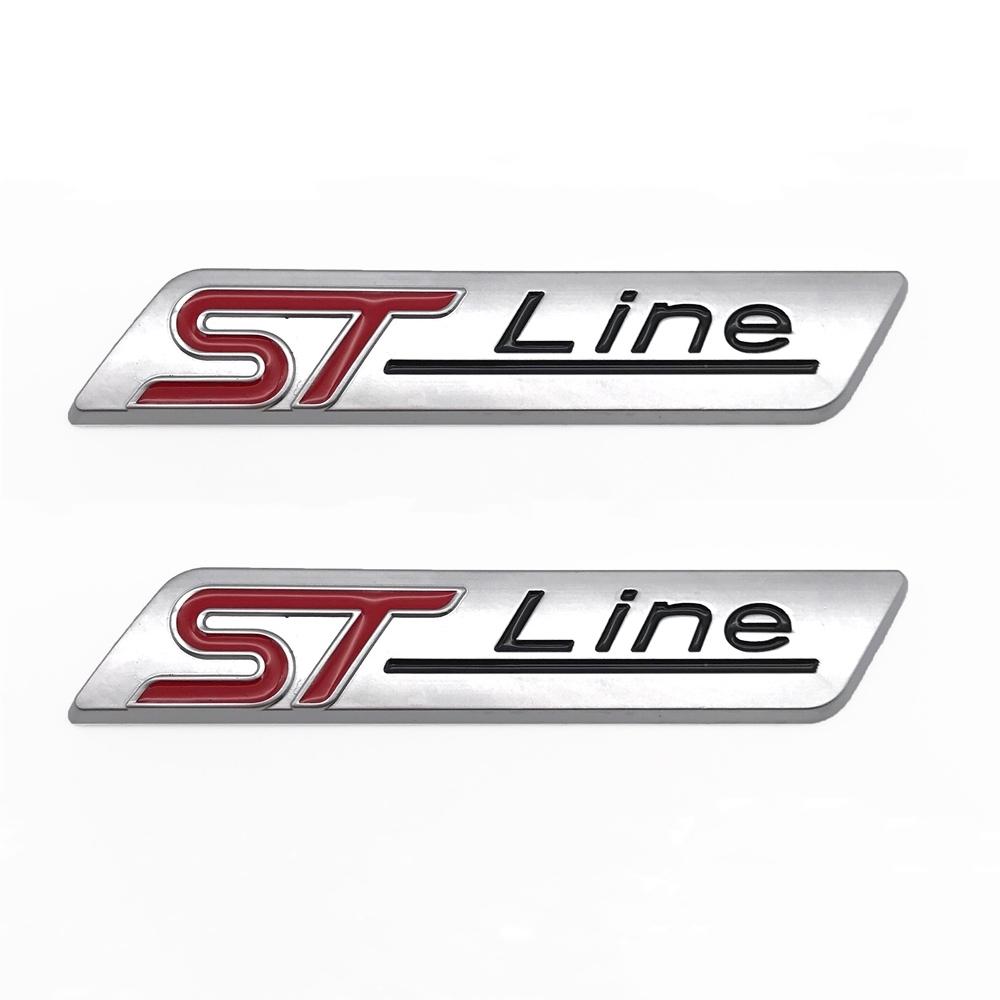 Metal ST Line Sticker Car Fender Emblem For Foc-us Mk4 MK3 4 EDGE Fiesta Ecosport Mond-eo MK5 ST Line Logo Accessories