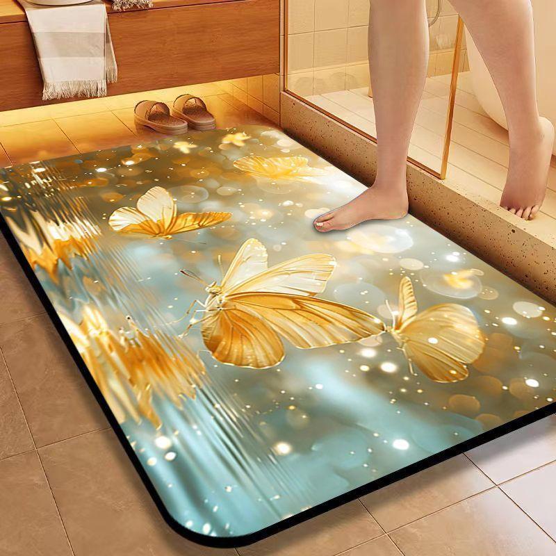 

Bathroom mat, soft diatomaceous earth, absorbent, quick-drying, non-slip doormat, toilet mat 40x60cm разноцветный
