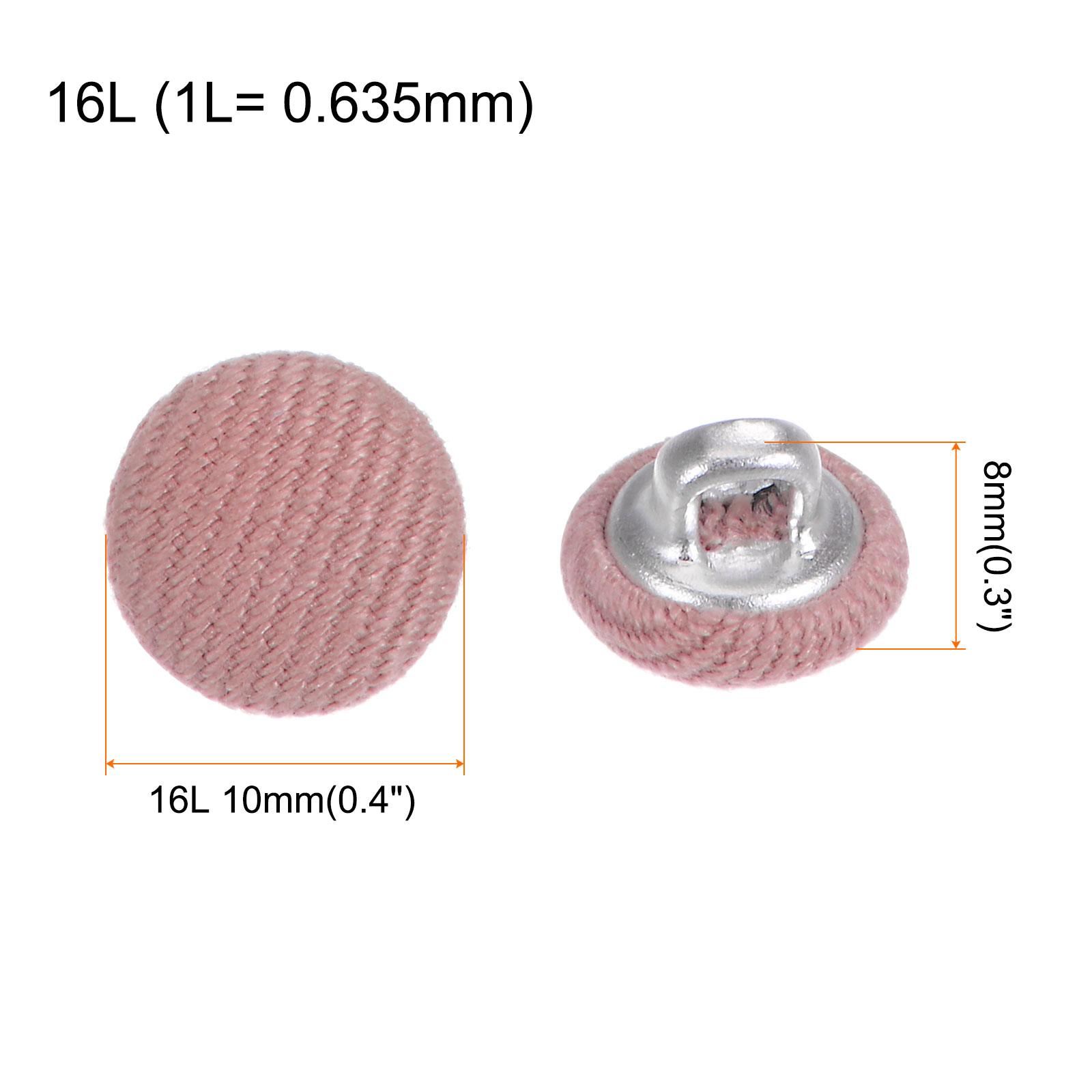 

10pcs Fabric Cloth Covered Button 10mm Metal Round Sewing Buttons, Beige/Black/White/Navy Blue/Deep Pink