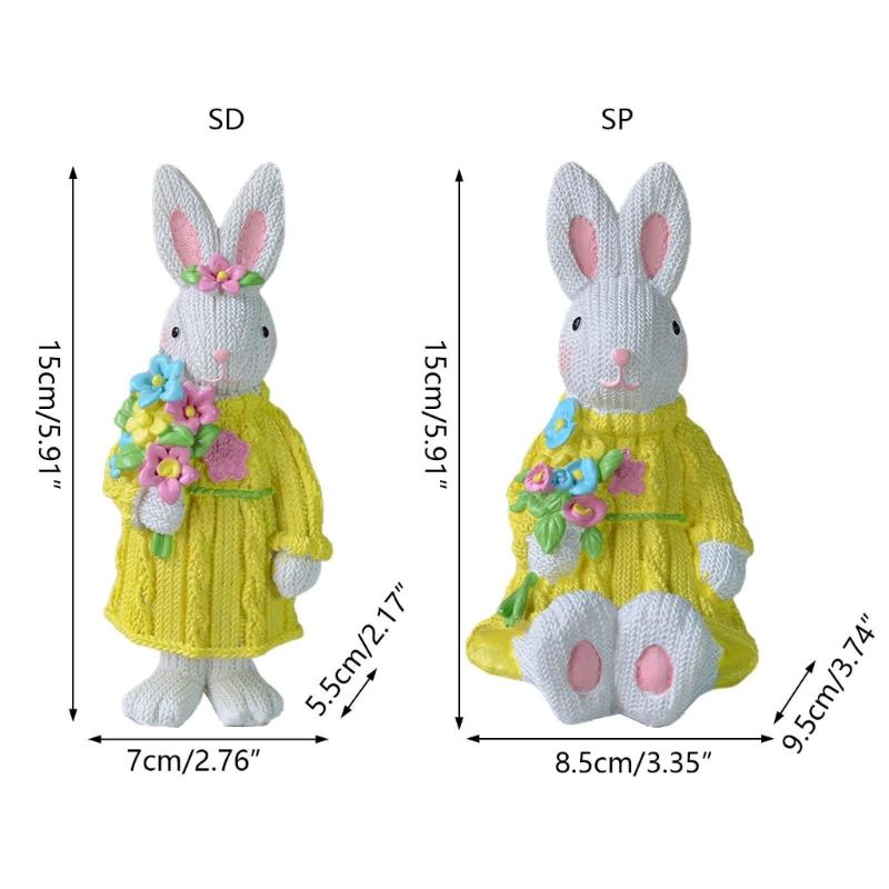 Osterhase Figur Harz Gewebte Kaninchen Skulptur Schlafsaal Party Dekoration
