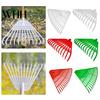 Camping Leaf Rake 12/21 Tines Tempered Plastic Head Collecting Leaves Debris Small Size Garden Tool Lightweight Yard Grass Clean for Gardening Strong