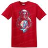 Skull Astronaut Holding Colorful Marble T Shirt Graphic Tee Space Art Design