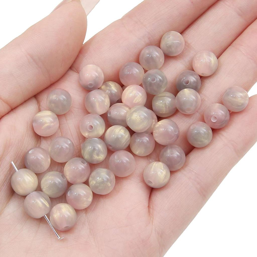 Perles en Résine 8mm/10mm/12mm Ciel Étoilé Coloré Perles Espacement Rondes Libres Pour Collier Bracelet Boucle d'Oreille Porte-clés Fabrication de Bijoux DIY Accessoires