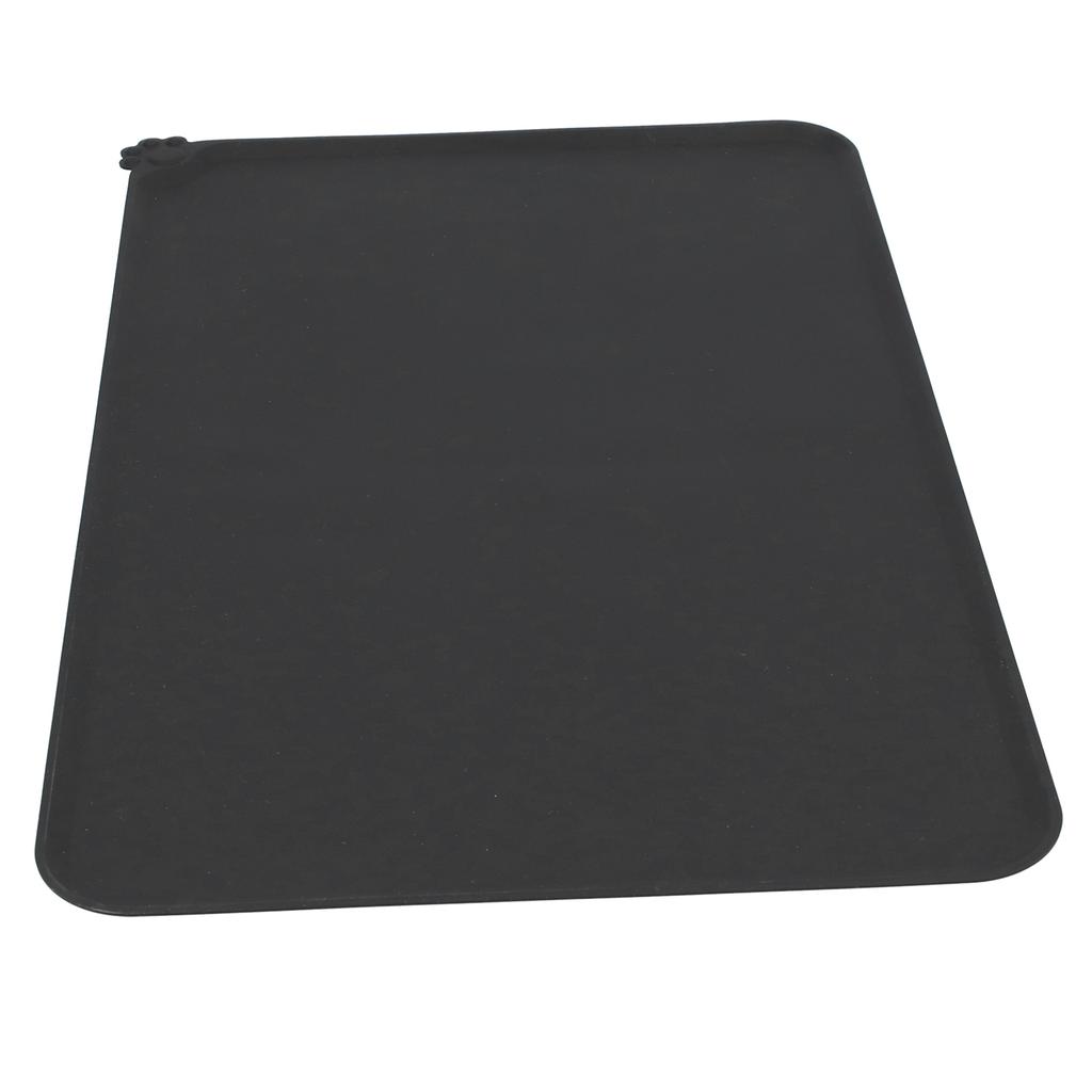 Silicone Placemat Leakage Proof Waterproof Non Slip Pet Feeding Bowl Mat Accessory(Black )