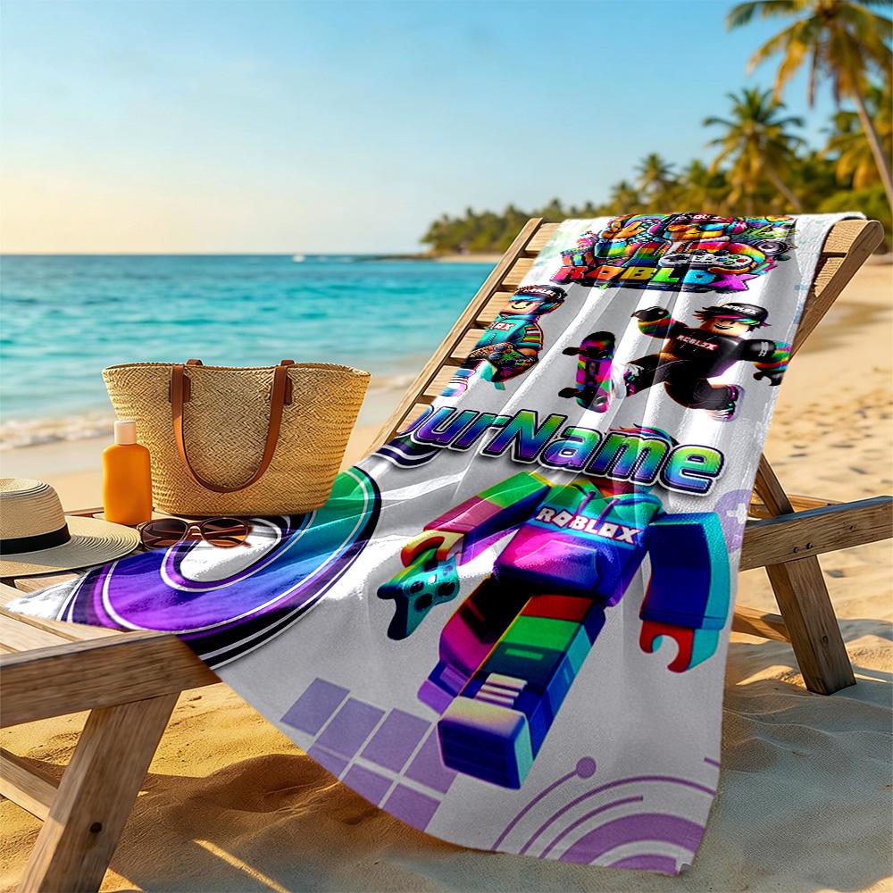 Roblox Customize Your Name Beach Towel Soft Durable Quick-Dry Suitable for Sports Travel Swimming Yoga Bathroom Beach And Pool