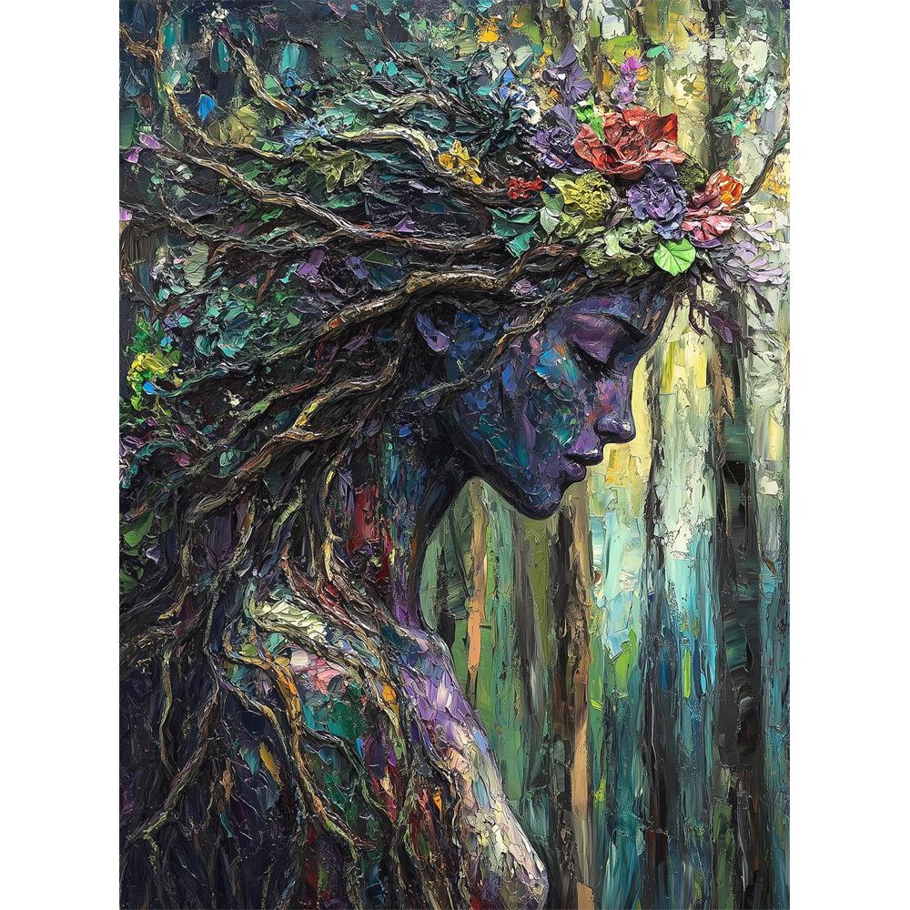 Terror Curse Gothic Style Tattoos Female Warrior Diamond Painting 5D DIY Art Pattern Printing Kit Jigsaw Canvas Mosaic Stitching Home Decoration