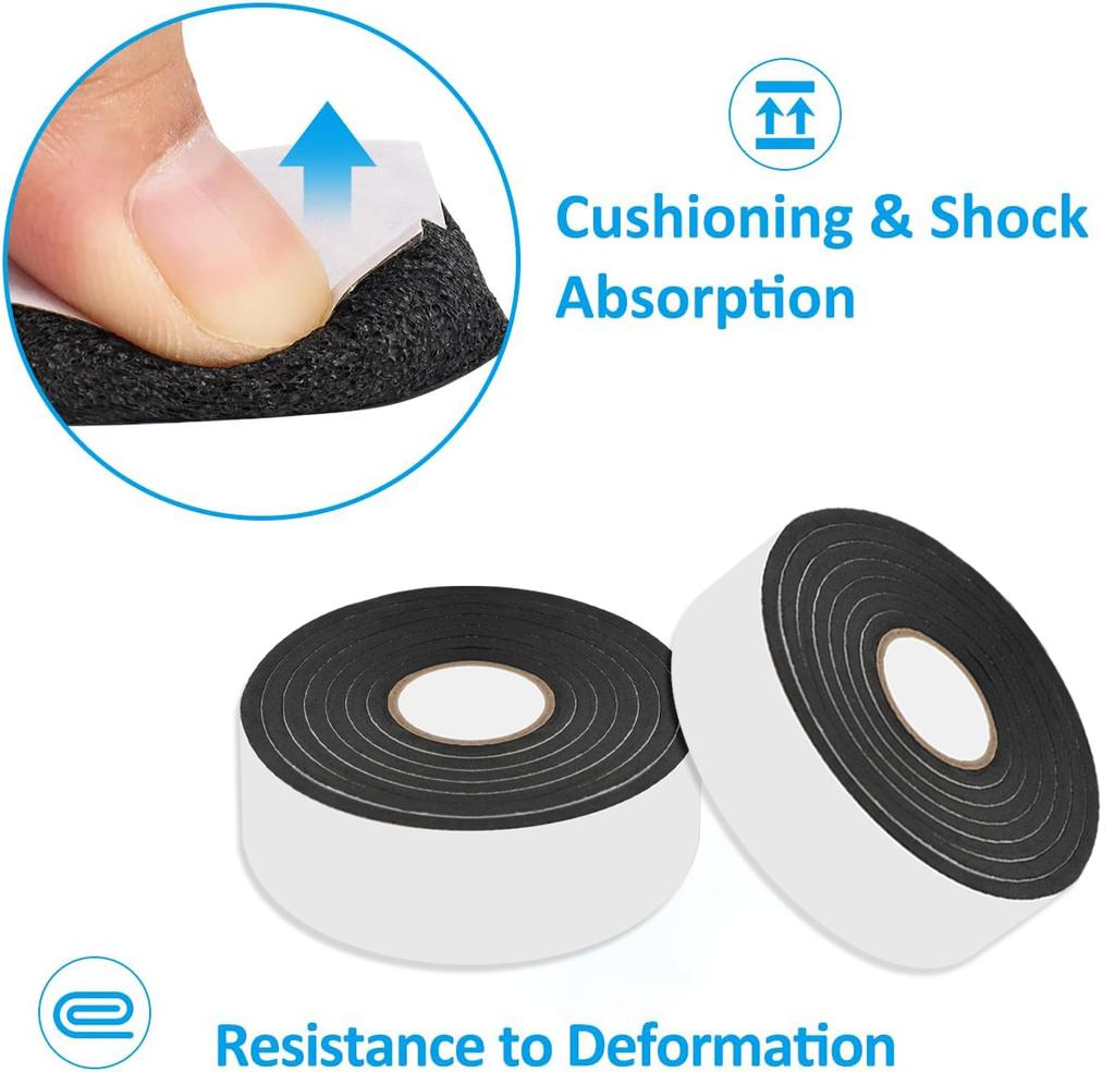 EVA Sponge Anti-collision Strip Tape Double-sided Strong Self-adhesive Tape Door Frame Gap Sealing Strip Black Foam Glue Tapes
