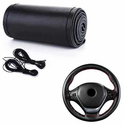 TATACLEA Steering Wheel Cover, Braided Type, Genuine Leather, Steering Cover, Breathable, Hand-sewn, Anti-slip, Easy