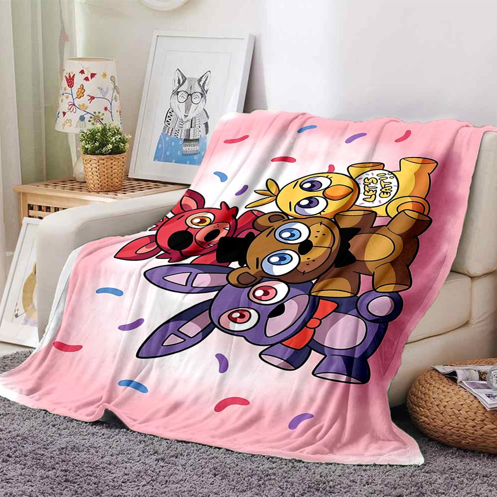 Fnaf Plushies Party Blanket Soft Throw Blanket For Home Bedroom Bed Sofa Travel Office Solid Christmas Blanket