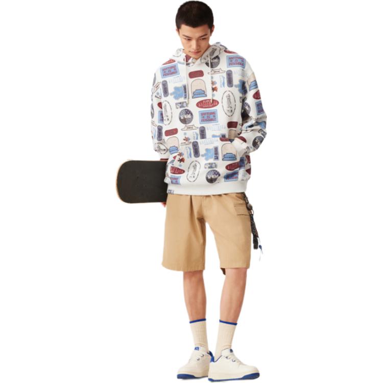 Li Ning X Collaborazione Città Proibita Serie Ruyi Anno Zodiacale Cinese Cultura Cinese Moda Sportiva Felpa con Cappuccio Larga Unisex AWDV839-6