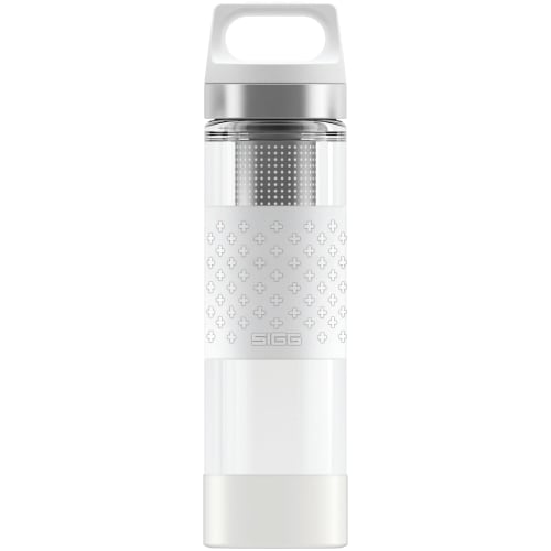 

[Official Japanese Product] SIGG Hot & Cold Glass, 0.4L, Double-Pane Glass, Insulated Bottle with Tea Strainer