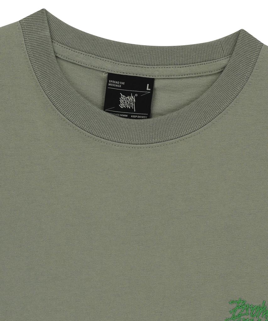 BROWNBREATH Spray Crush Tag Tee - Khaki