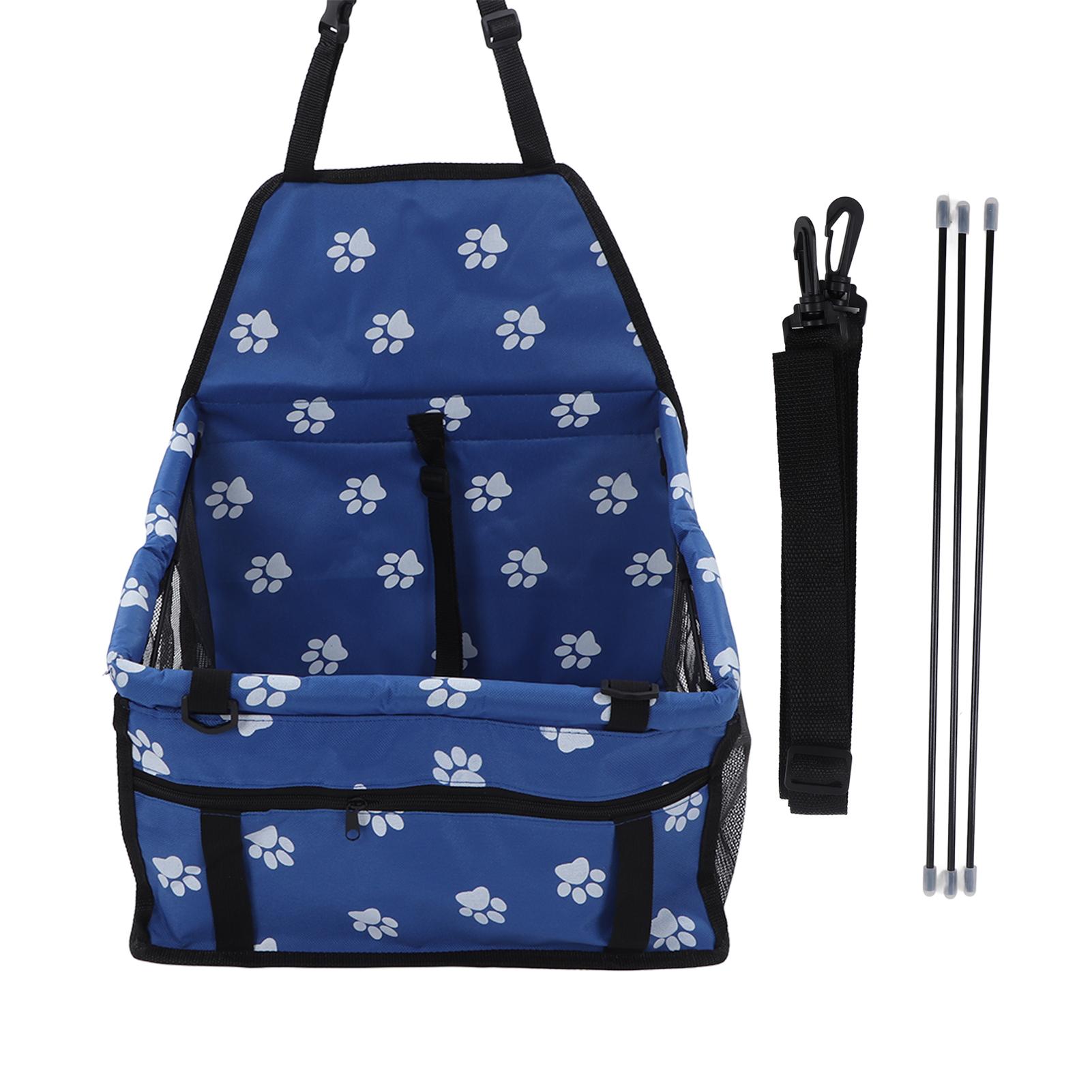 

Pet Car Seat Waterproof Breathable Slip Proof Safety Leash Design Dog Car Basket for Puppy Cat Red синий