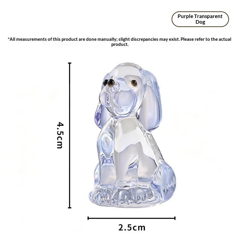 Beauty Glass Art Hand Blown Mini Glass Dog Figurine Handmade Animal Ornament Cute Collectible Pet Statue For Home Decor Gifts
