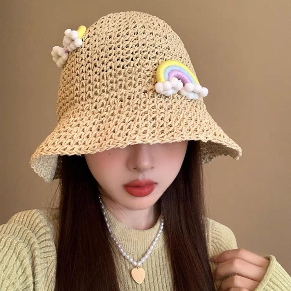 

Sweet Bow Knot Beach Hat Summer Fisherman Cap Fashion Sunscreen Hat Women