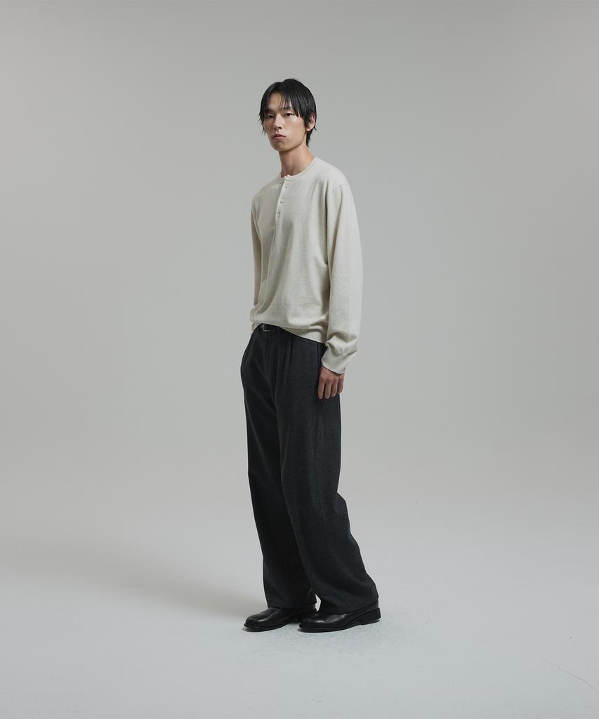 NONBLANK Washable Henley Neck Knit_Cream