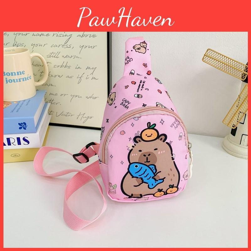 Printed Capybara Children Diagonal Package Polychrome Casual Outdoor Chest Bag