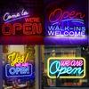 Open Welcome Neon Sign Led Lights Business Room Decoration Storefront Window Glass Door Shop Store Bar Salon Restaurant USB Lamp