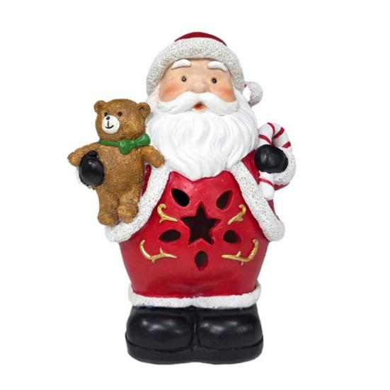 Lighted Christmas Decoration Vintage Resin Snowman/Santa/Penguin Figurine with LED Light for Holiday Winter Table Centerpiece