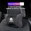 wbglh0 1Pcs Car Seat Headrest Auto Logo Neck Pillow For New Skoda Octavia Kodiaq Fabia Superb Karoq Yeti Rapid Mk3 Vrs Kamiq Derivati