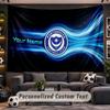 Wall Hanging Tapestry Custom NamePortsmouth FC Pattern Personalized Printed Fabric Wall Decor