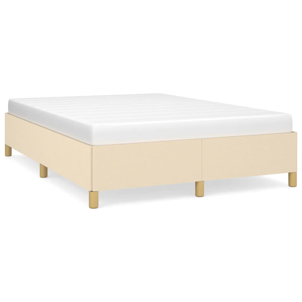 vidaXL Bettgestell ohne Matratze Creme 140x190 cm Stoff