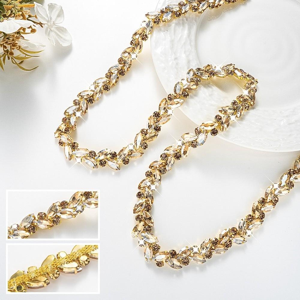 1Yard/90cm Rhinestone Border DIY Multi-color Crystal Diamond Ribbon Versatile Self-adhesive Rhinestone Chain
