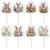 Easter Bunny Cupcake Toppers Cute Food Rabbit 8 Styles Colorful Cake Decorations Easter Day Cake Toppers For Baby Shower Party