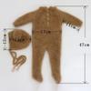 New Newborn Photography Clothing, Baby Soft Knitted Bear Onesie + Hat Two-piece Set